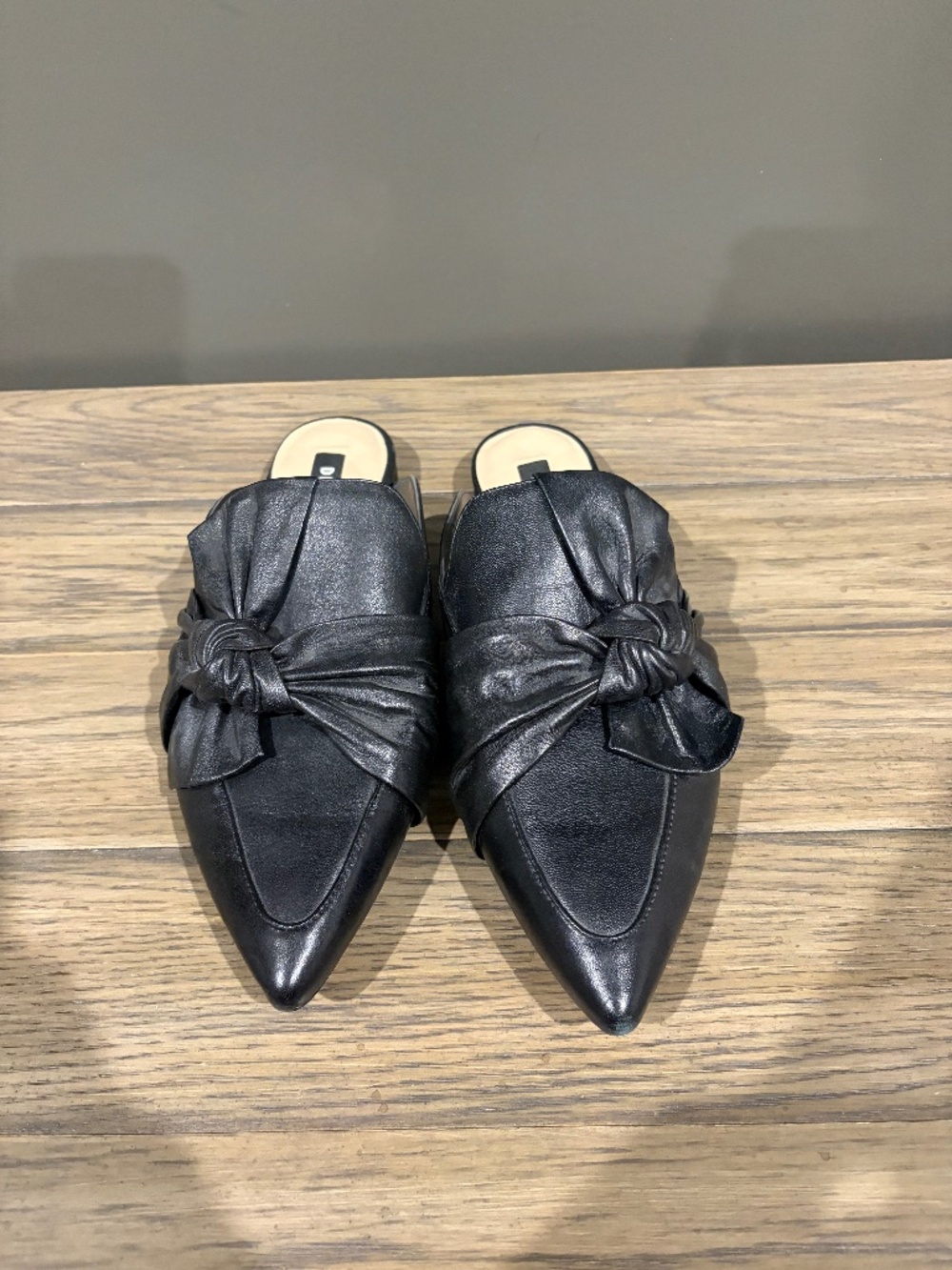DKNY Pointed Leather Slides
